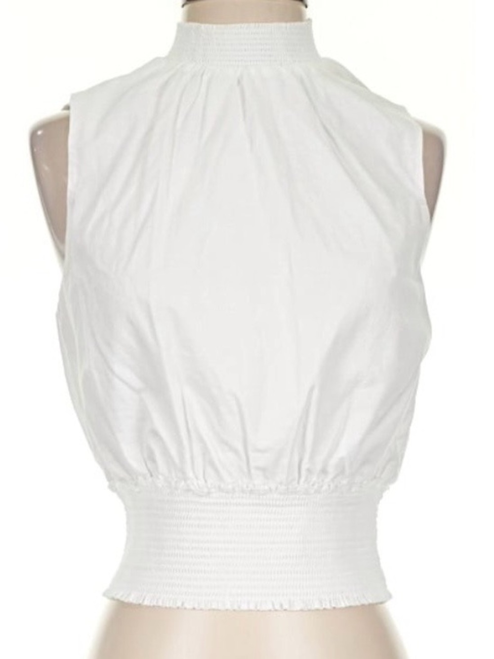 1. State White Smocked Hem Sleeveless Top Size Small